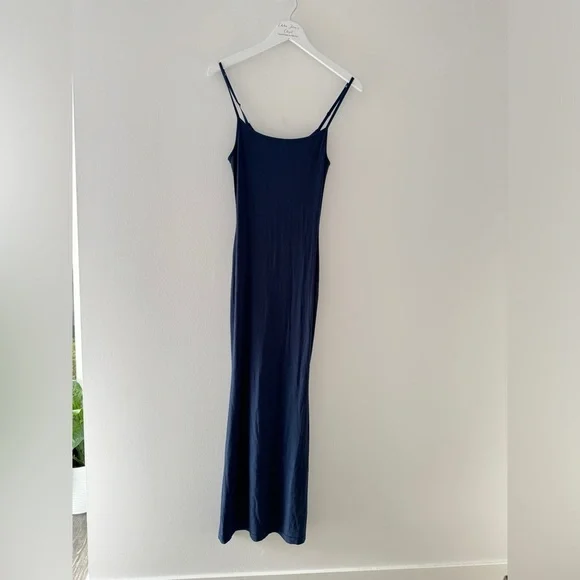 SKIMS Navy Lounge Sleeveless Maxi Dress L - Picture 6 of 9